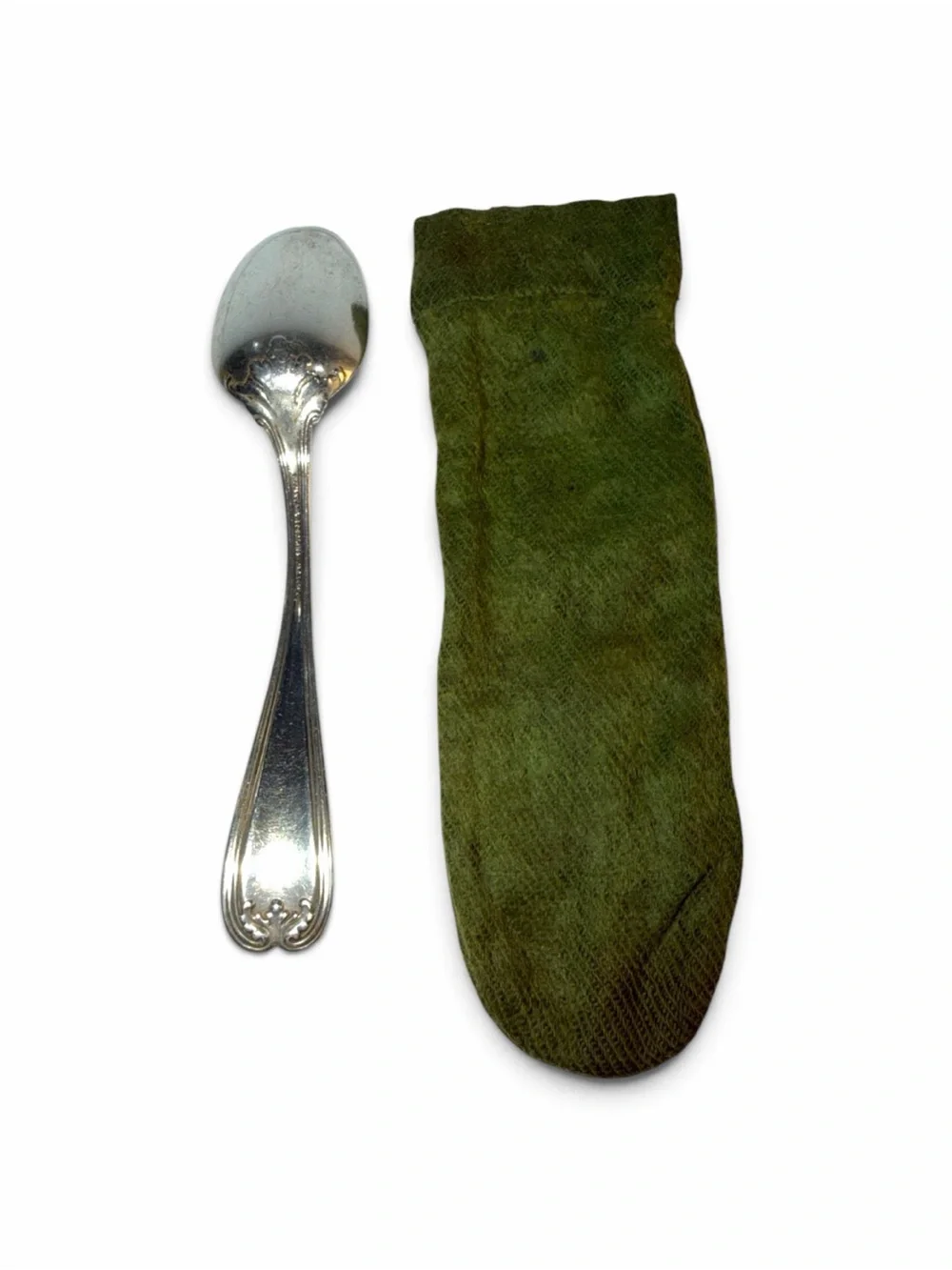 Antique Tiffany & Co Sterling Silver Shell & Thread Spoon Pat 1895 T Mark